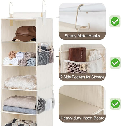 StorageWorks 6-Shelf Hanging Closet Organizer, Hanging Shelves