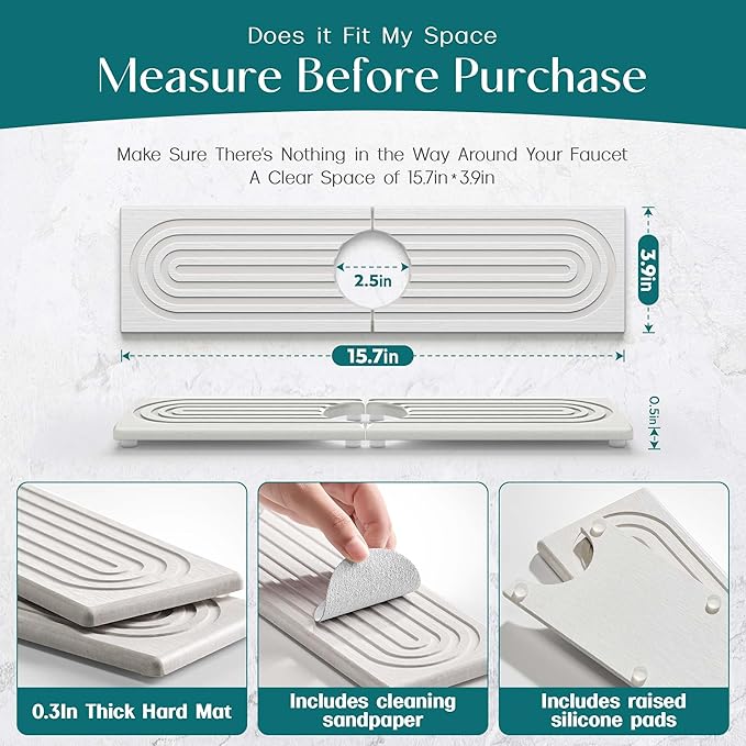 Kitchen Sink Faucet Mat