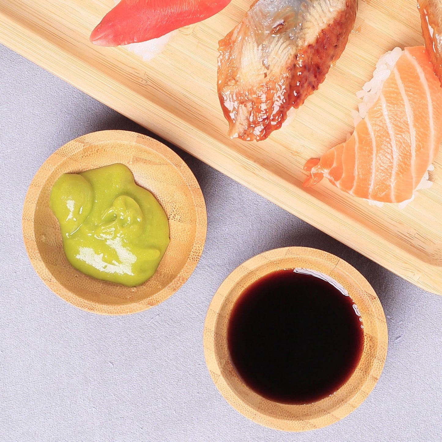 ZTHapwa Dipping Bowls Set, Small Bamboo Pinch Bowls for Soy Sauce/Condiment/Snacks, Mini Serving Bowls for Charcuterie Board for BBQ/Entertaining, 1.4 oz Bamboo Wooden Ramekins
