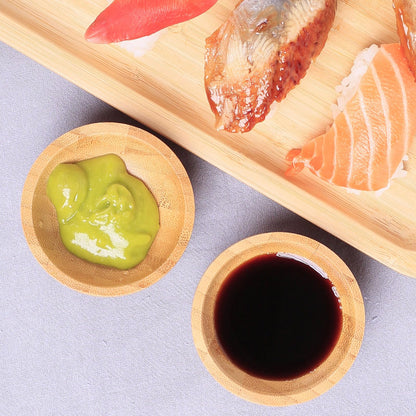 ZTHapwa Dipping Bowls Set, Small Bamboo Pinch Bowls for Soy Sauce/Condiment/Snacks, Mini Serving Bowls for Charcuterie Board for BBQ/Entertaining, 1.4 oz Bamboo Wooden Ramekins