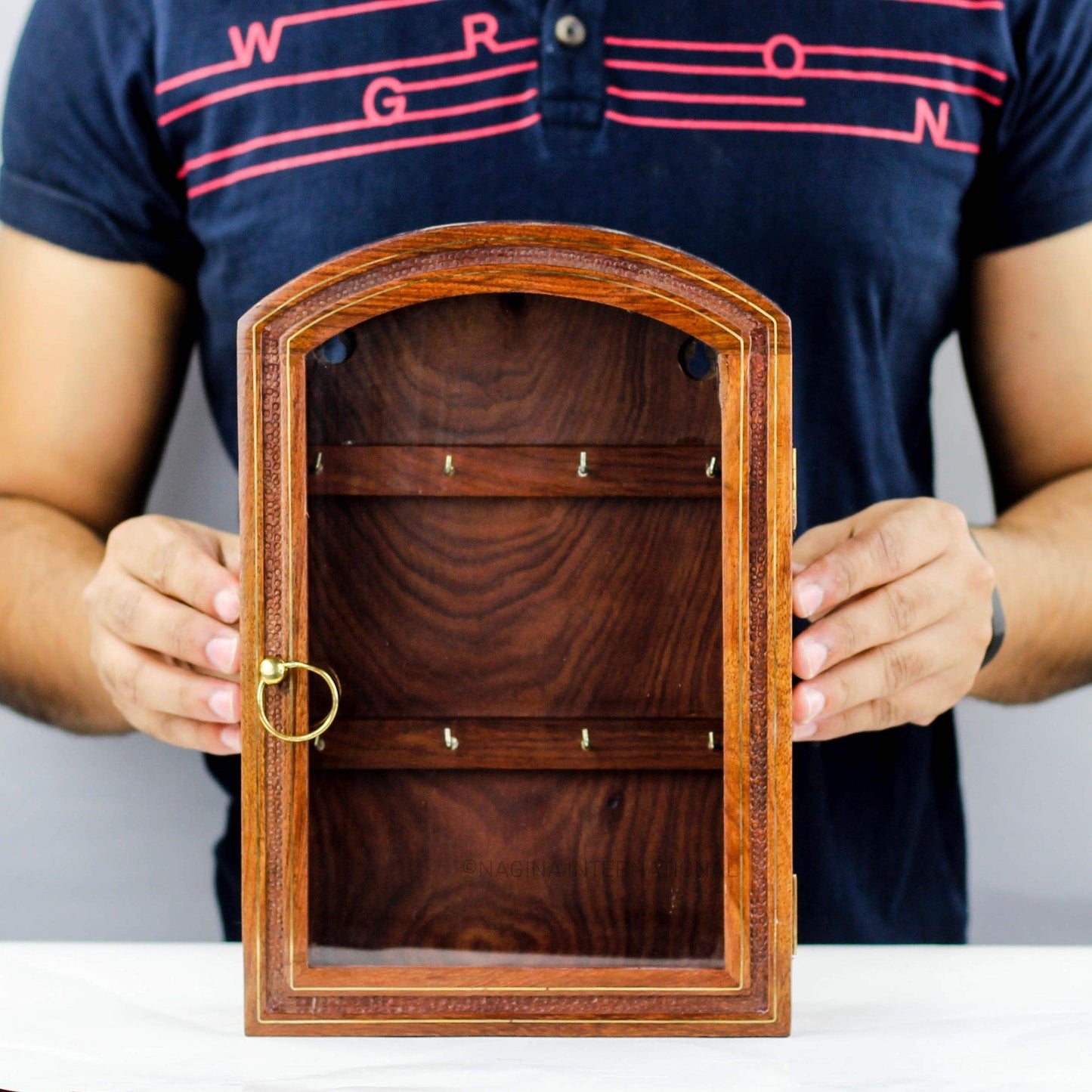 Nagina International Wooden Hand Crafted Premium Decorative Beautiful Key Cabinet | Keys Box | Nautical Gifts.