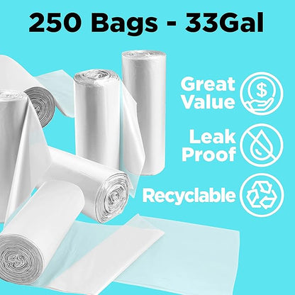 30-33 Gallon Clear Trash Bags Heavy Duty