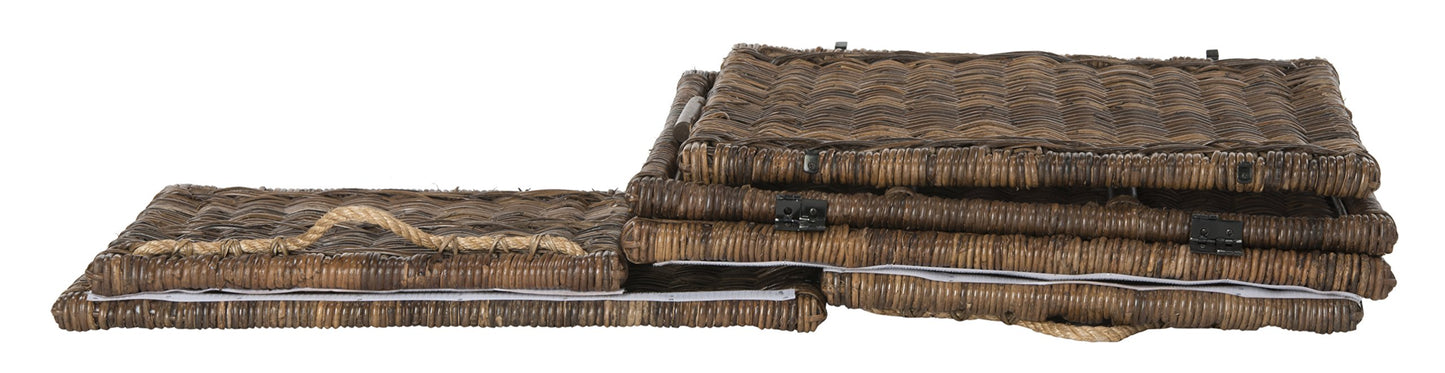 happimess HPM9001B Caden 30" Wicker Storage Trunk, Collapsible for flat storage, Rattan-Sarang Buaya, Coastal for Office, Dorm Room-LivingRoom, Bedroom, Dining Room, Brown