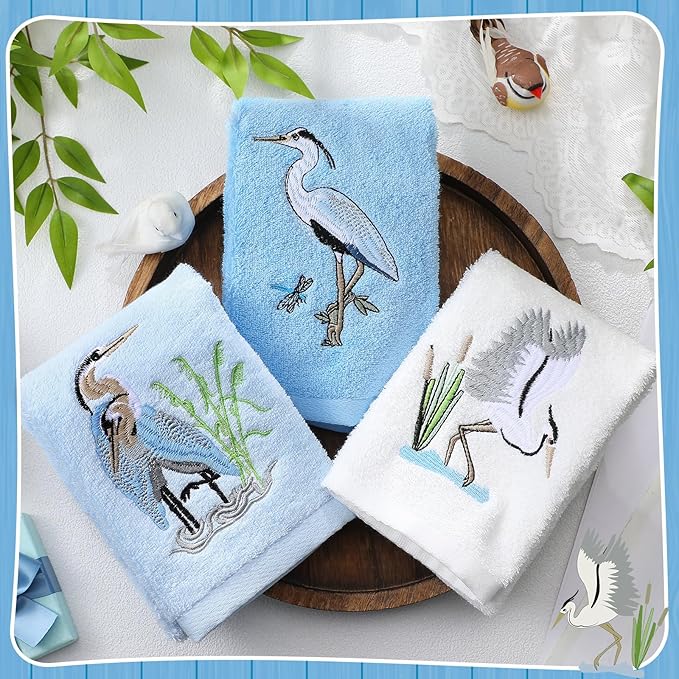3 Pack Heron Coastal Hand Towels