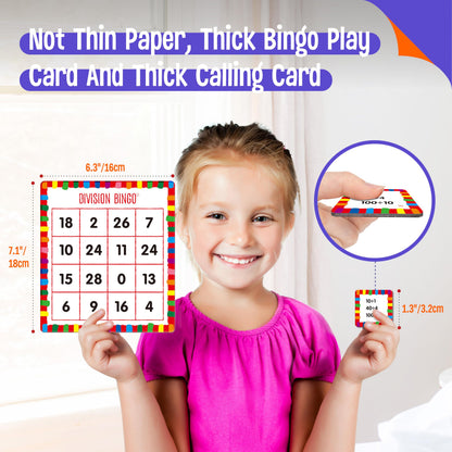SpriteGru Multiplication & Division Bingo Game, 360 Math Problems, 2 Educational Math Board Game for Kindergarten and Preschool Kids, Perfect for Classroom & At Home