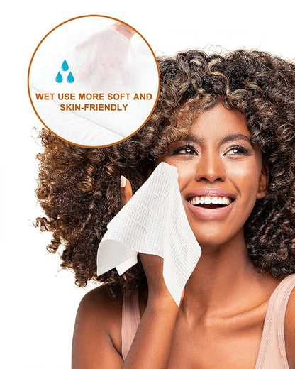 Disposable Face Towel, Biodegradable Facial Towels, Extra Thick Soft Large