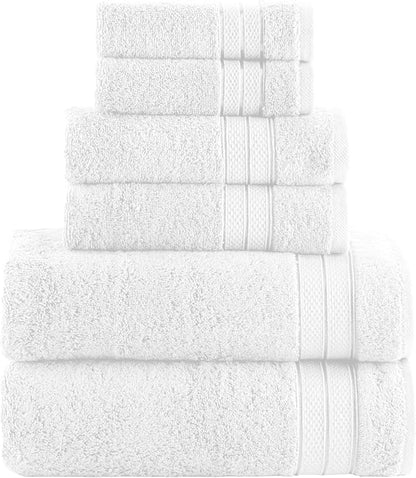 Elegant Comfort Luxury 6-Piece Towel Set, Premium Soft 100% Turkish Cotton