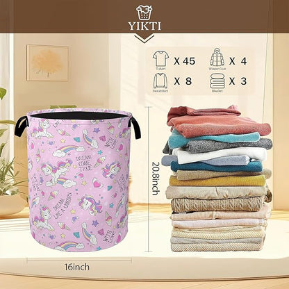 Laundry Hamper, Dreamy Rainbow Portable Collapsible Laundry Room Organization
