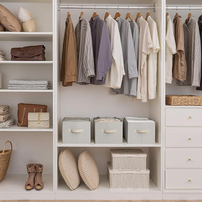 StorageWorks Storage Baskets for Shelves, Fabric Storage Bins, Closet
