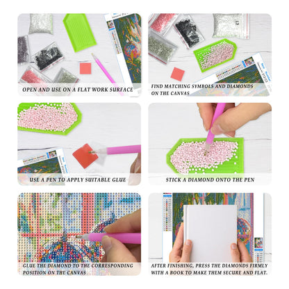 JWVK Trendy Maximalist Pink Diamond Art Kits 3 Pack, Funky Retro Eclectic Disco Ball Aesthetic DIY Diamond Gem Painting Art Kits for Girls Kids Adults Beginners, Preppy Room Decor 10x11.8 Inch