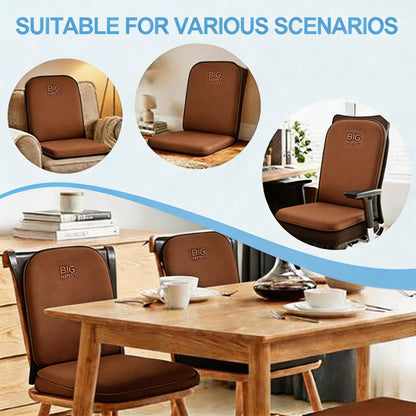Big Hippo Ergonomic Lumbar Support & Memory Foam Seat Cushion Set - Sciatica & Tailbone Pain Relief for Office, Car & Wooden Dining Chairs - Non-Slip Body Positioner with Breathable Mesh Cover (Brown)