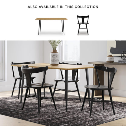 Signature Design by Ashley Gretlynn Casual Solid Wood Armless Dining Chair, Set of 2, Black