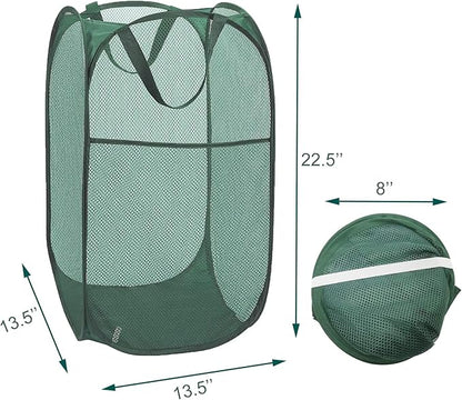 Pop Up Laundry Basket, Collapsible Mesh Laundry Hamper, Vertical Popup Hamper