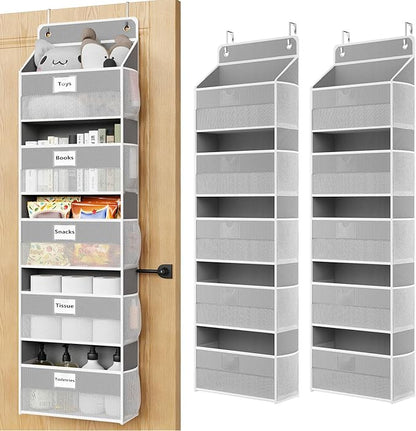 Over The Door Organizer Hanging, 2 Pack 5 Shelf Behind The Doors Storage
