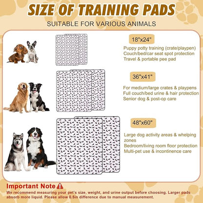 Washable Pee Pads for Dogs,2 Pack Reusable Puppy Training Pads-Funny Dachshund Print,Odor Resistant Super Absorbent,for Crate,Playpen,Floor,Whelping & Housebreaking