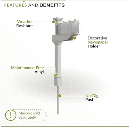 Zippity Outdoor Products ZP19013 Classica Mailbox Post, White