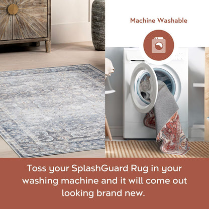 Nuloom Splashguard Úna Tan/Ivory, 4' x 6', Geometric, Soft and Cozy, High Traffic, Stain Resistant, Easy Clean, Durable, Machine Washable Area Rug for Bedroom, Living Room, Dining, Den, Foyer