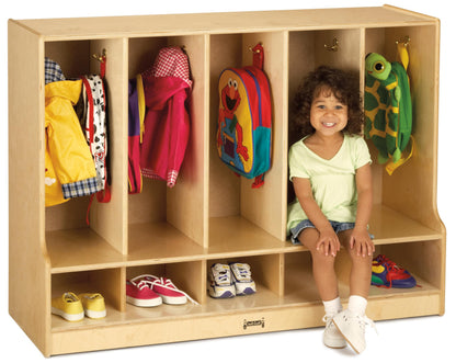Jonti-Craft 6684JC Toddler 5 Section Coat Locker with Step, without Bins