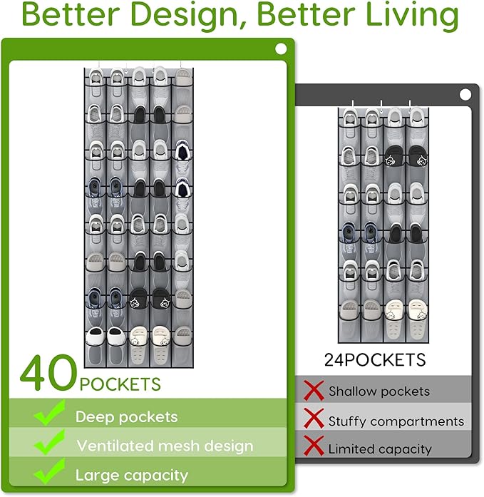 Unjumbly Over the Door Shoe Organizer