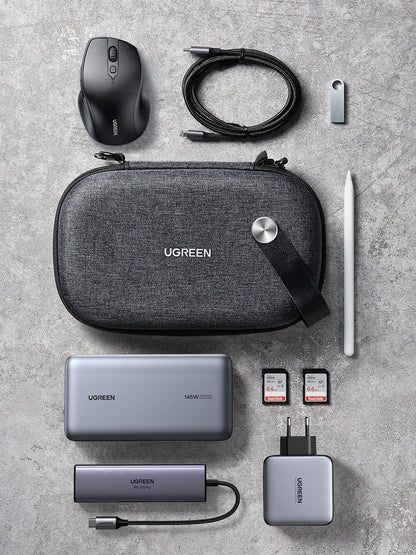UGREEN Electronics Organizer Travel Case Cable Organizer Bag Waterproof Portable Storage Pouch for Charger, Cables, USB Flash Drive, Power Bank, Memory Card, Travel Accessories Black