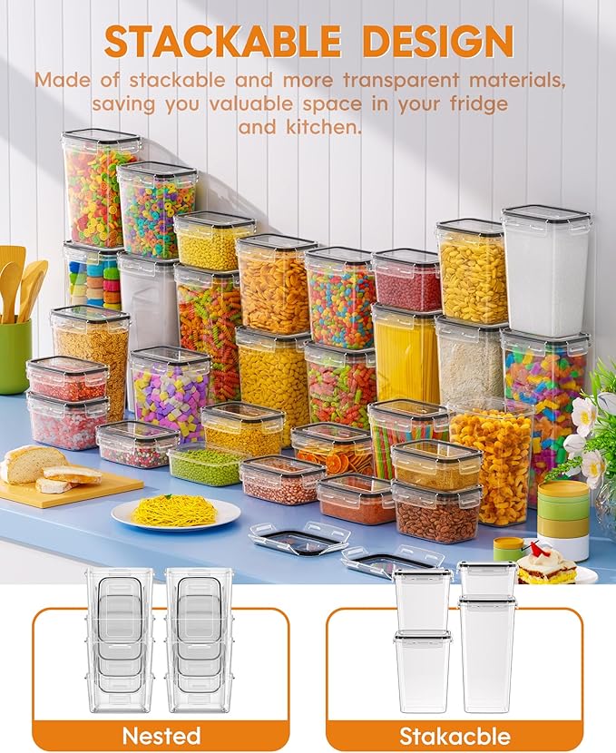 30 PCS Airtight Food Storage Containers