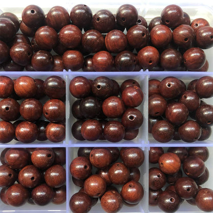 CarpenterC 200pcs 8mm Gorgeous Natural Round Polished Rosewood Loose Beads for Jewelry Making DIY Handmade Crafts