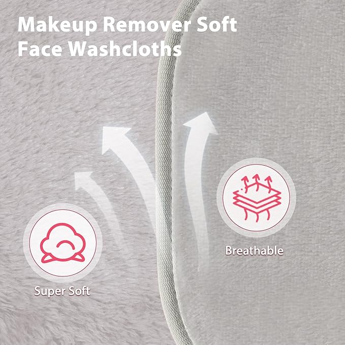 Makeup Remover Cloth, 12 Pack Makeup Remover Pads Microfiber Face Washcloth