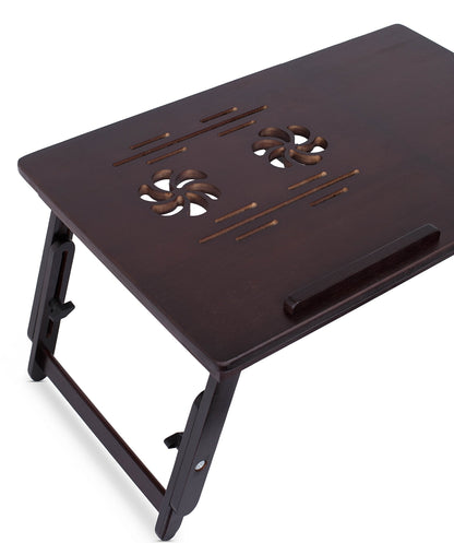 Sofia + Sam Bamboo Ventilation Lap Tray with Adjustable Legs (Walnut)