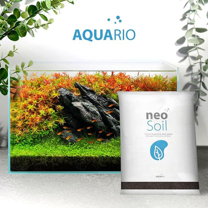AQUARIO Neo Soil - Shrimp Substrate with Humic Acid, Microelements for Freshwater Planted Tanks, Volcanic Ash Shrimp Substrate, Slighty Acidic, PH Buffering Aquasoil for Planted Aquariums - SHRIMP, 8L