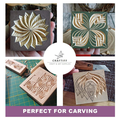 Basswood Carving Blocks Large 4x4x2 inch Wood Blanks DIY Wood Signs for Crafts by Craftiff