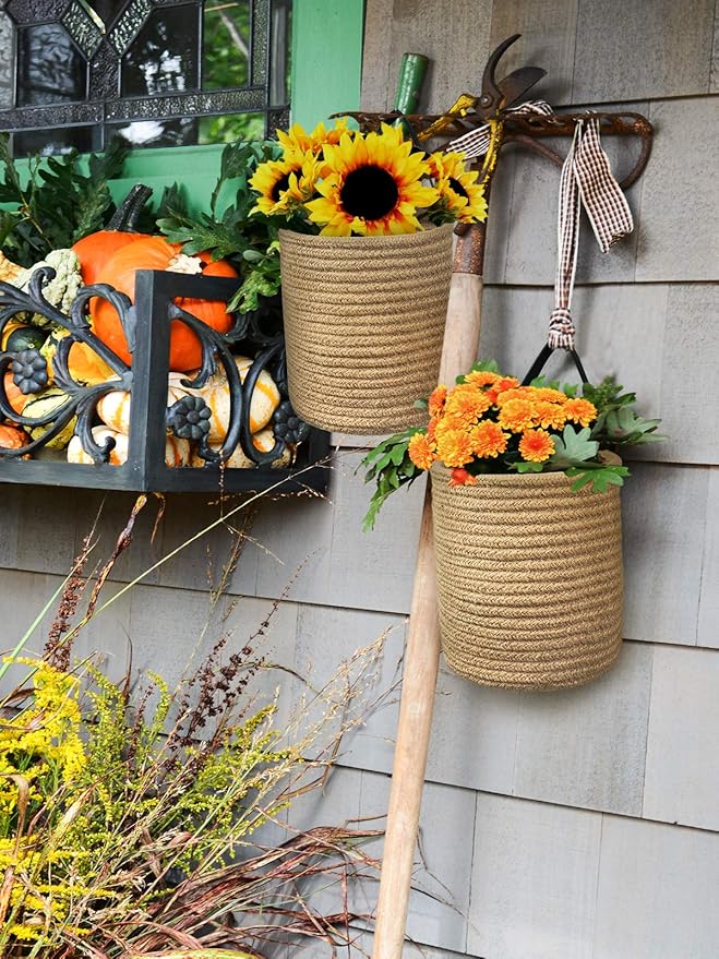 Goodpick 2pack Jute Hanging Basket