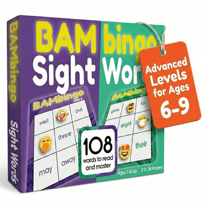 THE BAMBINO TREE Sight Word Bingo Game Level 3 & 4 - Learn to Read Vocabulary for 1st 2nd 3rd Grade Kids - Dolch's Fry's Site Words Reading Game