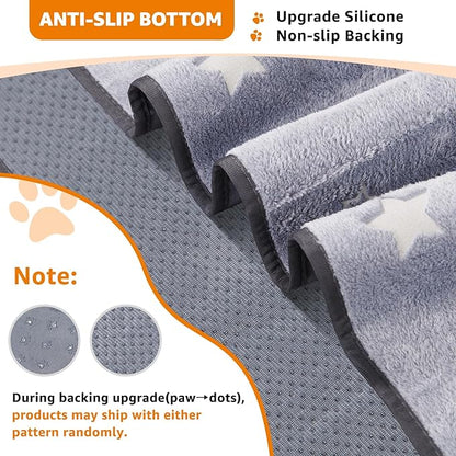 LOOBANI Washable Pee Pads for Dogs, Fast Absorption Reusable Puppy Pads, Waterproof Whelping Mats, Non Slip Training Pet Playpen Mat for Floor, Dog Crate, Grey 2 Pack 36 x 36 in