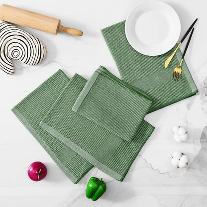 Homaxy Premium Kitchen Towels, Large Cotton Kitchen Hand Towels, Flat and Terry