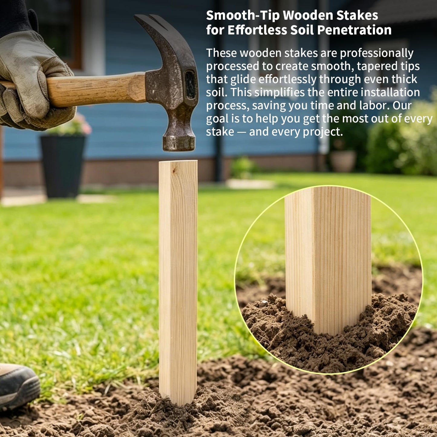 Fluorescent Green Construction String Line Kit: 24 Pcs 12" Wooden Garden Stakes, #18 560ft Mason Line with Handle, 5 String Levels, 2 Pairs Work Gloves | for Outdoor DIY, Landscaping, Yard & Fence