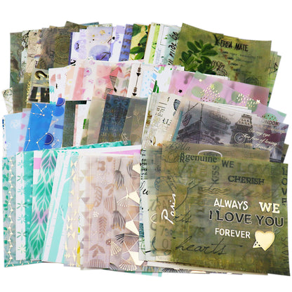 CATaireen Junk Journal Card Making Supplies Kit Scrapbooking Embellishments Collage Decoupage Art Craft for Adults Large DIY TN Travel Notebook Vintage Gold Washi Paper Ephemera Pack 120pcs