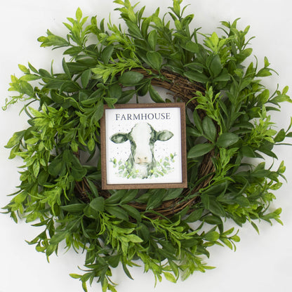Farmhouse Cow Watercolor Sign - Tier Tray Sign - Wooden Sign - Wood Sign - Shelf Sitter - Home Decor (4" x 4")