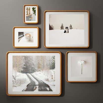 11x17 Picture Frame, USA-Sourced Natural Teak Wood Photo Frame with Tempered Glass, Handcrafted Rounded Corner 11 x 17 Wooden Frame Matted to 8x12 Photos, Wall or Tabletop Display