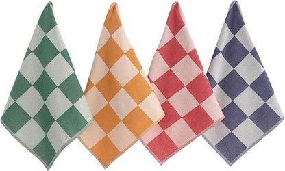 sea me at home Kitchen Towels, French Jacquard 100% Cotton Gingham Check Tea