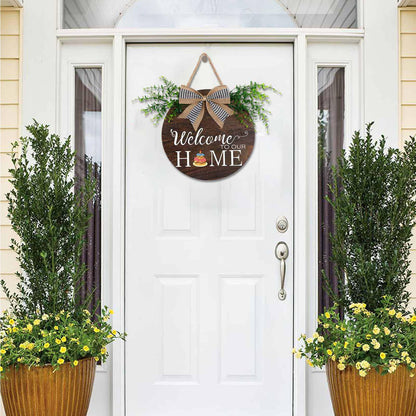 Yonuni 12x12 Inch Interchangeable Welcome to Our Home Door Sign