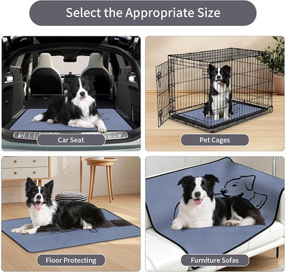 2 Pack Washable Pee Pads for Dogs 36"x45", Reusable Training Puppypads Absorbency Non-Slip & Leak-Proof for Pet Whelping Box Playpen Crate Sofa Bed Floors (Gray)
