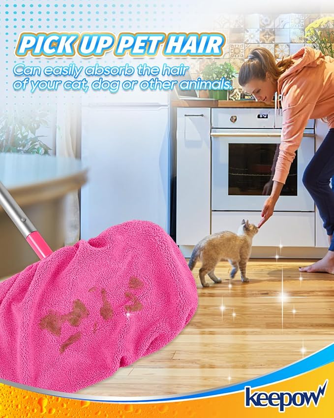 KEEPOW 6 Pack Reusable Mop Pads Compatible