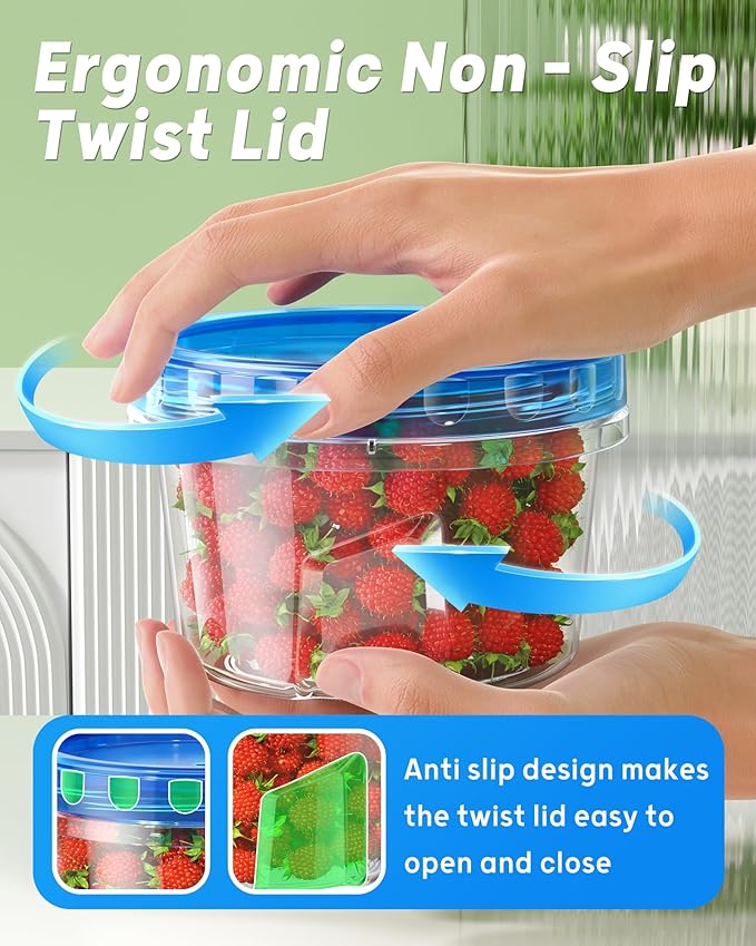12 Pack-17oz Freezer Storage Containers, Plastic Food Storage Containers