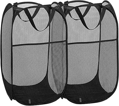 2 Pack Pop Up Laundry Hampers, Collapsible Mesh Laundry Basket, Foldable