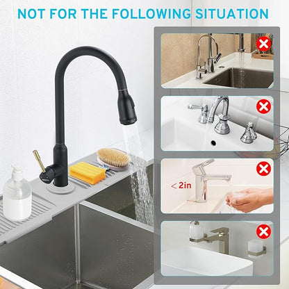24" Longer Silicone Splash Guard, 5 Slope Design Faucet Water Catcher Mat
