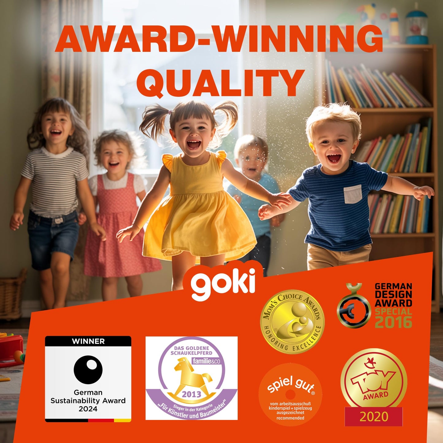 GOKI Sensory Matching Game for Toddlers 3+ Wooden Memory Game & Shape Matching Montessori Toy, 16 Pieces with Cotton Bag, Fine Motor Skills Learning Toy