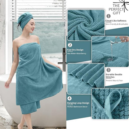8 Piece Bathroom Towel Set |2 Oversized Large Bath Towels Sheet, 2 Hand Towels