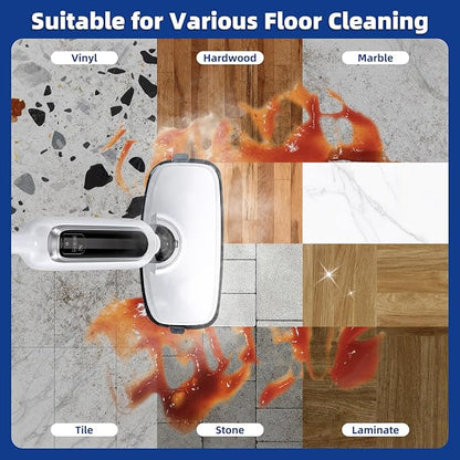 LOVECO 4 Pack Steam Mop Pads + 4 Microfiber Small Cloths Compatible