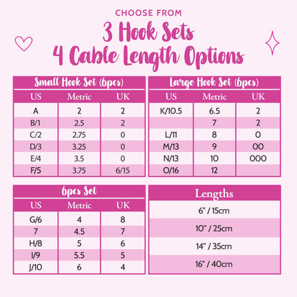 KnitPal Double Ended Tunisian Afghan Crochet Hooks Set - Tunisian Crochet Hooks - 10 in (25cm) Long 5 US Sizes: G/4mm, 7/4.5mm, H/5mm, I/5.5mm, J/6mm