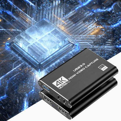 4K HDMI Capture Card for Streaming, Full HD 1080P 60FPS USB 3.0 Cam Link Game Audio Video Capture Card, Work with Camera/Nintendo Switch/Xbox/PS4/PS5/PC/OBS (Black)